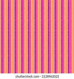 Тextured seamless in pink, orange and violet. Ikat imitation abstract pattern can be used for website landing page, textile print, wallpaper, poster, placard, banner, cover, wrapping paper, decoration