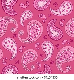 Seamless Pink Paisley Pattern