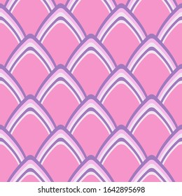 Seamless pink palette fish scale vector pattern. Gift wrapping paper, interior, cloth, fabric or web design.