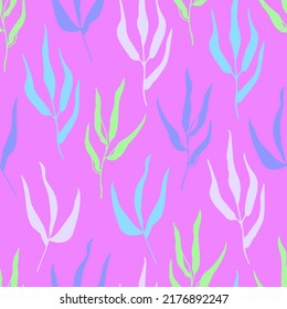 Seamless pink pattern with bouquets drawn in a flat style for gift wrapping.