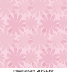 Padrão rosa sem costura com silhueta de camomila. Vetor.