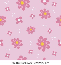 seamless pink pattern with flowers