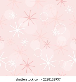 seamless pink pattern with snowflakes