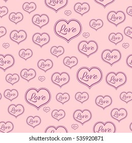 Seamless Pink pattern for a Valentine Day. Can be used for a Love Valentine Letter, Card, Valentines day Celebration, design. Seamless Texture can be used for Wallpapers, Pattern Fills, Web Page