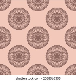 Seamless pink pattern with vintage ornament.