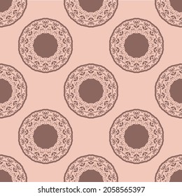 Seamless pink pattern with vintage ornament.