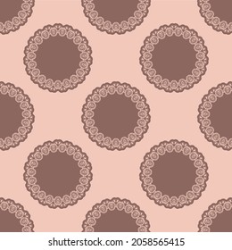 Seamless pink pattern with vintage ornament.