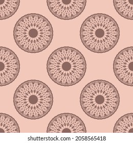 Seamless pink pattern with vintage ornament.