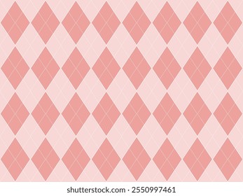 Seamless pink plaid pattern. Diamond pattern with flower print in palette of pink. Vector design high quality.