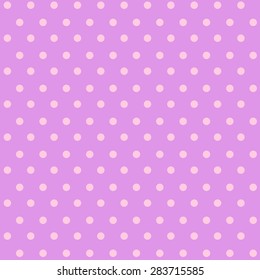 Seamless pink polka dots on violet background