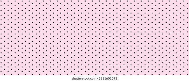 Seamless pink polkadot pattern with black dots.