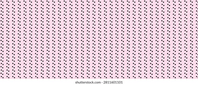 Seamless pink polkadot pattern with black dots.