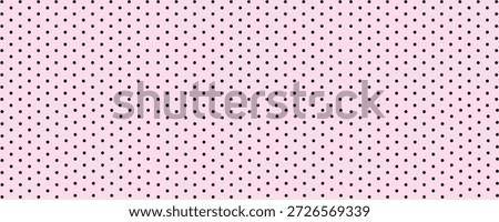 Seamless pink polkadot pattern with black dots.