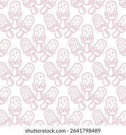 Seamless pink popsicle pattern background