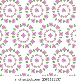 Seamless pink purple blossom pattern design