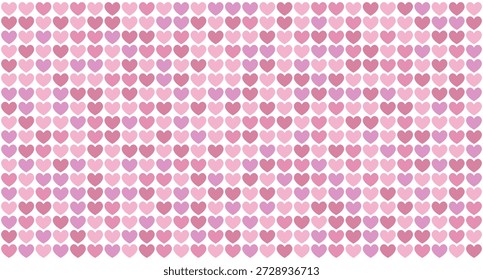 Padrão de corações rosa e roxo perfeito para amor e romance. Dia dos Namorados.