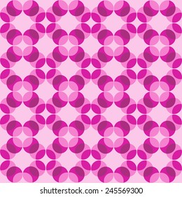 Seamless pink and purple Intersecting Circle Pattern 