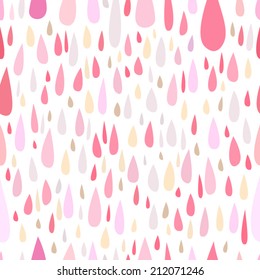 Seamless Pink Rain Pattern / Vector illustration of pink drops in eps 8
