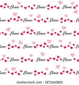 Patrón De Forma De Corazón Rojo Y Rosa Sin Precedentes Con Fondo De Color Blanco