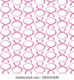 Nahtlose rosa Farbbandmuster auf weißem Hintergrund. Brustkrebsbewusstsein Monat Hintergrund für Broschüre, Banner oder Werbung.