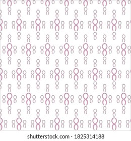 Seamless pink ribbon pattern on white background. Breast cancer awareness month background for brochure, banner or advertisement.