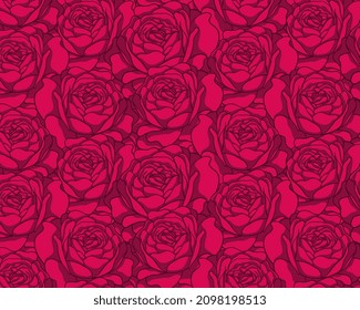 seamless pink rose pattern. Floral background.