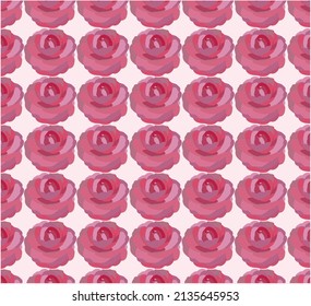 Flores de estampado floral de rosas rosadas sin foco. Flores de ilustración vectorial, abstractas en un fondo blanco 