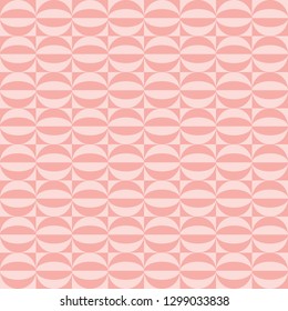 Seamless pink rounds and squares hypnotizing geo op art pattern vector