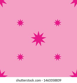 Seamless pink shape stars pattern vector