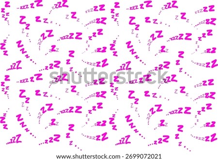 Seamless pink “Zzz” sleep pattern on a white background, symbolizing rest and dreaming. Perfect for pajamas, bedding, nursery decor, and cute relaxing designs.

