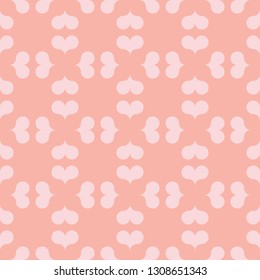 Seamless pink square hearts pattern vector