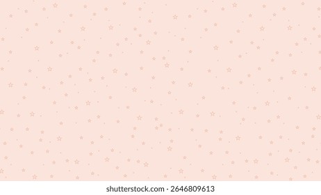 Seamless pink star pattern on soft pastel background. Cute celestial vector for nursery wall art, baby shower decoration, scrapbooking paper, kids fabric, and kawaii printable projects.