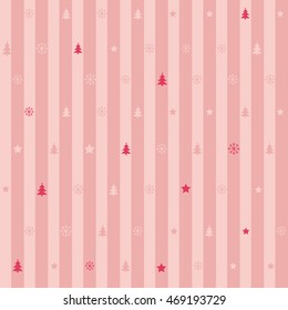 Seamless pink stripe pattern of christmas ornament for wallpaper, backdrop background banner or wrapping paper gift.