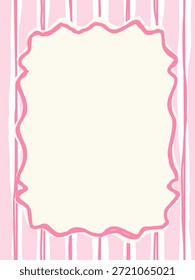 Um padrão de Valentine listrado rosa sem costura com elementos decorativos do rótulo, projetado para fundos românticos, tecido, embalagem e artigos de papelaria.