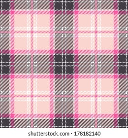 Seamless Pink Tartan Plaid Design