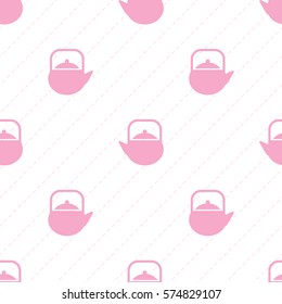 seamless pink tea pot pattern background