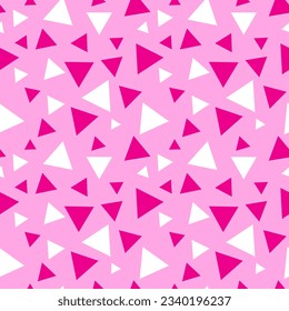 Seamless Pink Triangle Pattern Vector Illustration
