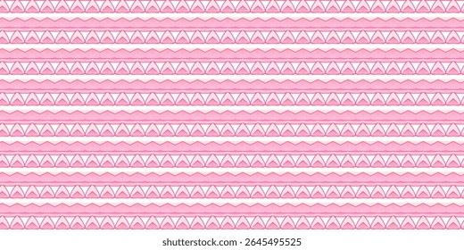 Seamless pink tribal-inspired pattern with clean lines and symmetry. Perfect for gift wrap, feminine designs, or boho-style prints.