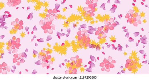 Seamless pink vector floral pattern. Design for wallpaper, wrapping paper, background, fabric, greeting cards, wedding invites, romantic events. Vector seamless pattern with decorative.