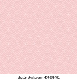 seamless pink vector pattern of overlapping arcs.