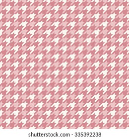 Seamless pink and white classic checked houndstooth textile pattern vector
