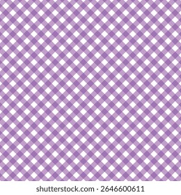 Patrón de cheque de guinga diagonal rosa y blanco sin costuras: diseño textil clásico a cuadros para telas, Fondos de pantalla, artesanías y proyectos digitales