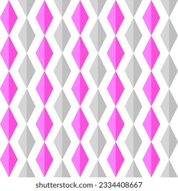 Nahtlose rosa, weißer Diamantform Zickzack-Muster Hintergrund Vektorgrafik.