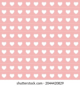 Seamless pink and white heart pattern background