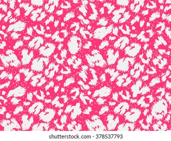 Seamless  pink and white leopard pattern. Vector