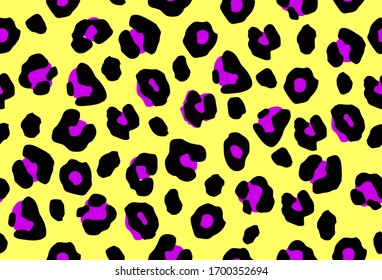 Nahtlose, rosa und gelbe Leopardenstruktur 