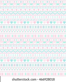 Seamless pink-blue tender pattern. Pastel baby background. Vector illustration.
