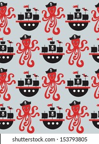 seamless pirate pattern design. vector illustration