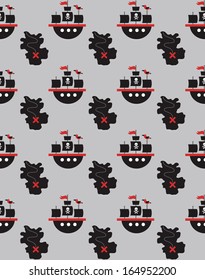 seamless pirate pattern design. vector illustration