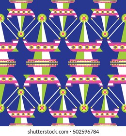 Seamless pirate ship pattern, Amusement Park